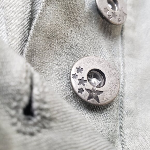 Bella Amore Italy Botanical Flower Poetry Graffiti Print Button Fly Jeans - Picture 6 of 9